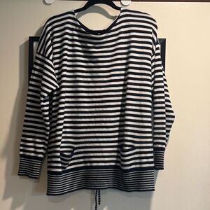 COPY - J.crew cashmere striped sweater with lace up back